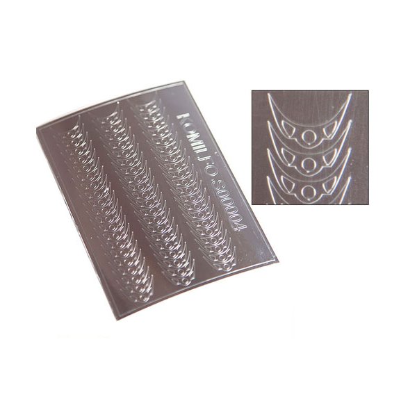 Metallized nail stickers S00004 (silver) Komilfo