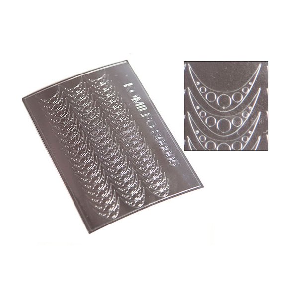 Metallized nail stickers S00005 (silver) Komilfo