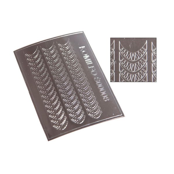 Metallized nail stickers S00008 (silver) Komilfo