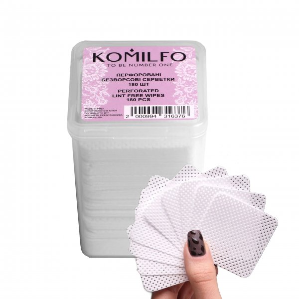 Perforated lint free wipes 180 pcs. Komilfo
