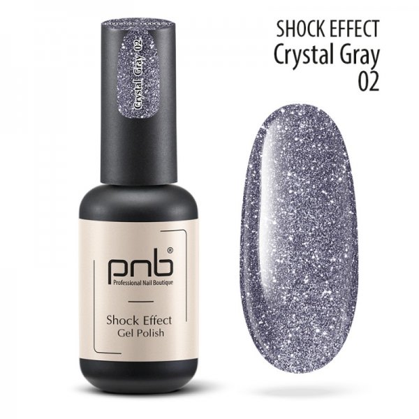 Гель-лак Shock Effect №02 Crystal gray 8 мл. PNB