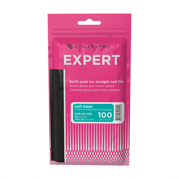 A set off removable one-off files for straight nail file EXPERT (DFE-20-100) (30 pcs) Staleks