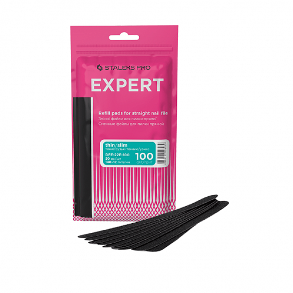 A set off removable one-off files for straight narrow nail file EXPERT (DFE-22E-100) (50 pcs) Staleks