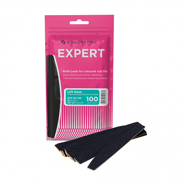 A set off removable one-off files for crescent nail file EXPERT (DFE-40-100) (30 pcs) Staleks