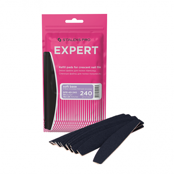 A set off removable one-off files for crescent nail file EXPERT (DFE-40-240) (30 pcs) Staleks