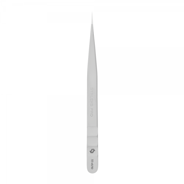 Professional eyelash tweezers EXPERT (straight) (TE-41/10) Staleks