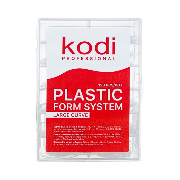 Top plastic form system for nail modeling №3 (Large curve,120 pcs.) Kodi Professional