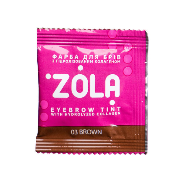 Eyebrow Tint With Collagen 5ml. 03  Brown in a sachet an oxidizer ZOLA