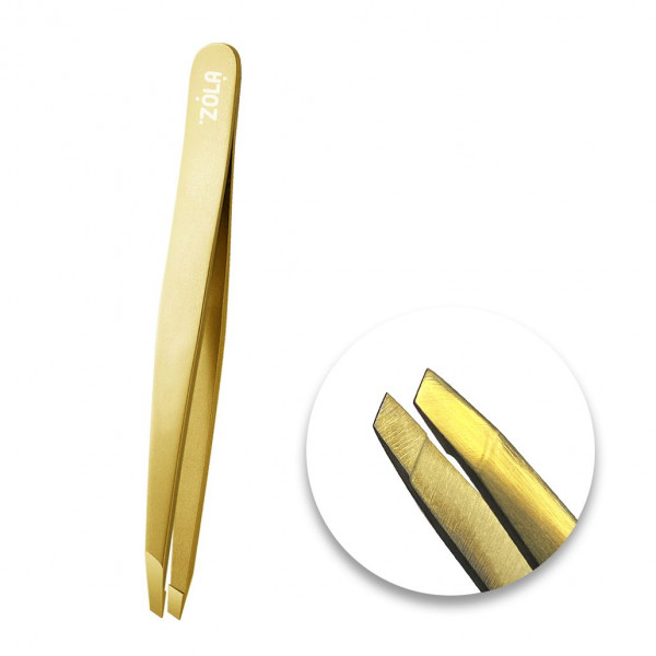 Eyebrow tweezers - bevelled gold ZOLA