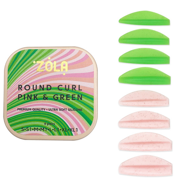 Round curl pink & green