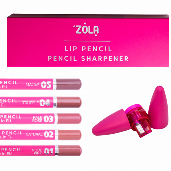 ZOLA Case with sharpener and lip pencils