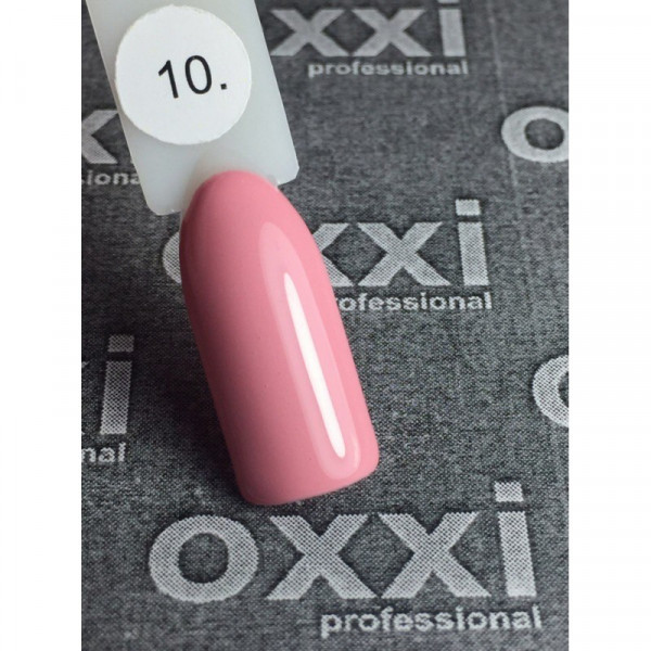 Гель лак 10 ml. Oxxi № 010 (бледный розово-коралловый, эмаль)
