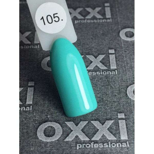 Гель лак 10 ml. Oxxi № 105(светлый бирюзовый, эмаль)