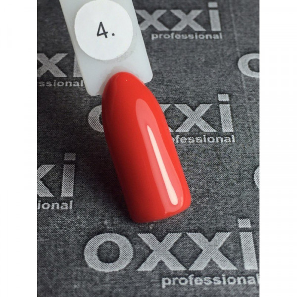 Гель лак 10 ml. Oxxi № 004(бледный красный, эмаль)