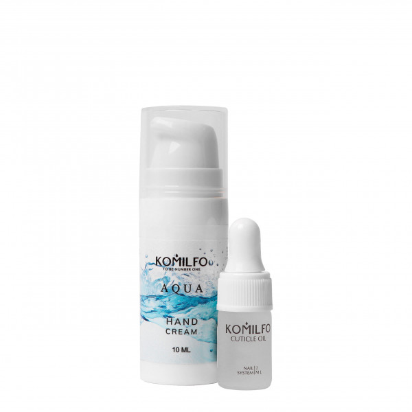 Komilfo Gift Hand Cream Aqua, 10 ml and Cuticle Oil, 2 ml