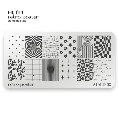 Stamping plate - STAMP IT plate Retro Poster ADORE