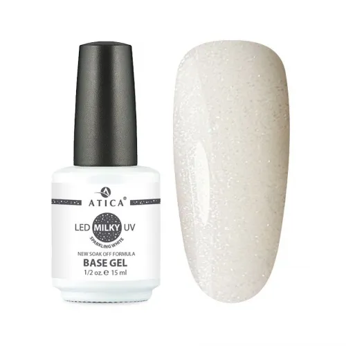 Base Gel Milky Sparkling White (soak off) 15 ml ATICA