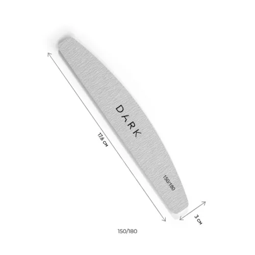 DARK Crescent-shaped nail file, abrasiveness 150/180 (grey)