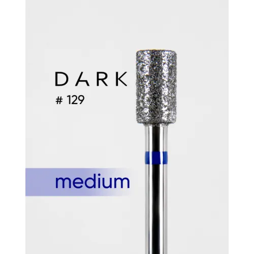 Diamond nail drill bit, cylinder, blue, 043, DARK №129