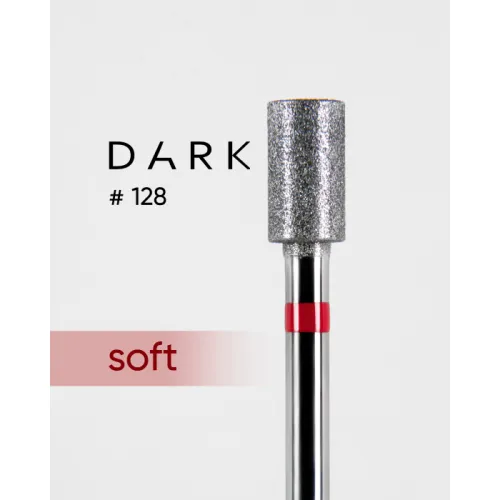 Diamond nail drill bit, cylinder, red, 043, DARK №128
