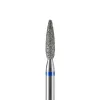 Diamond nail drill bit, obtuse flame, blue, 2.4x10 mm, DARK