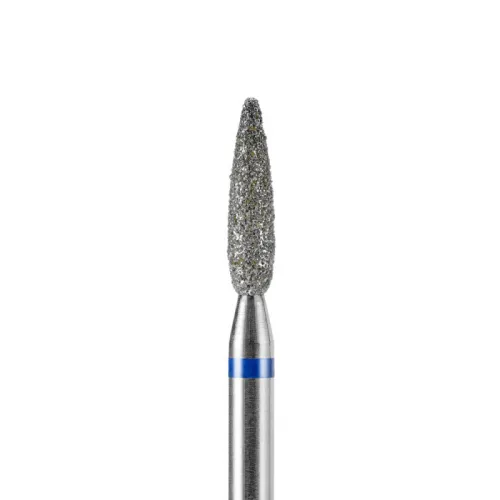 Diamond nail drill bit, obtuse flame, blue, 2.4x10 mm, DARK