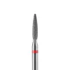 Diamond nail drill bit, obtuse flame, red, 2.1x10 mm, DARK