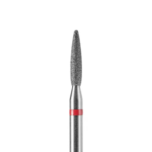 Diamond nail drill bit, obtuse flame, red, 2.1x10 mm, DARK