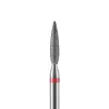 Diamond nail drill bit, obtuse flame, red, 2.3x10 mm, DARK