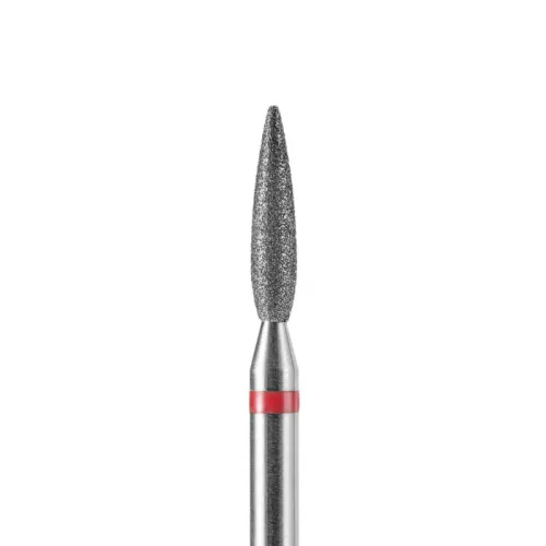 Diamond nail drill bit, obtuse flame, red, 2.3x10 mm, DARK