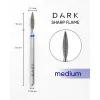 Diamond nail drill bit, sharp flame, blue, 2.1x10 mm, DARK