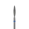 Diamond nail drill bit, sharp flame, blue, 2.1x10 mm, DARK
