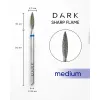 Diamond nail drill bit, sharp flame, blue, 2.3x10 mm, DARK