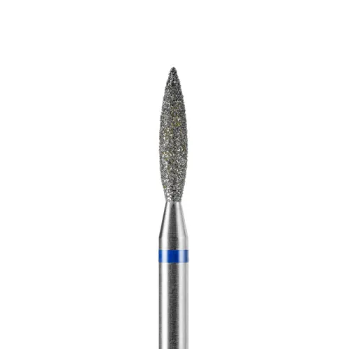Diamond nail drill bit, sharp flame, blue, 2.3x10 mm, DARK