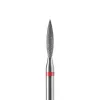 Diamond nail drill bit, sharp flame, red, 2.1x10 mm, DARK