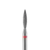 Diamond nail drill bit, sharp flame, red, 2.3x10 mm, DARK