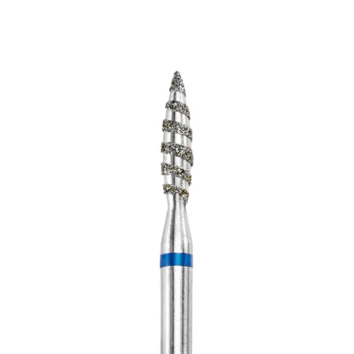 Diamond nail drill bit, tornado, blue, 2.3x10 mm, DARK