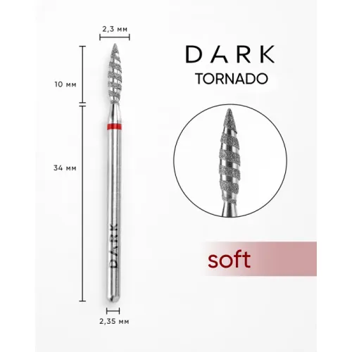 DARK Broca diamantada Tornado Red 2,3 × 10 mm