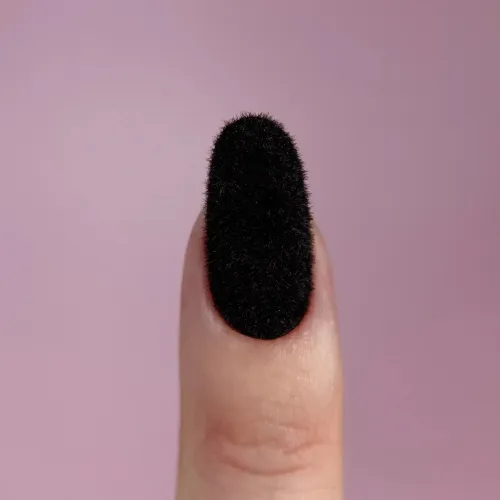 Бархатная пудра для ногтей Easy Fluffy Black черная 3 г
