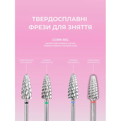 Carbide nail drill bit, Corn, blue, 6x14mm, EDLEN