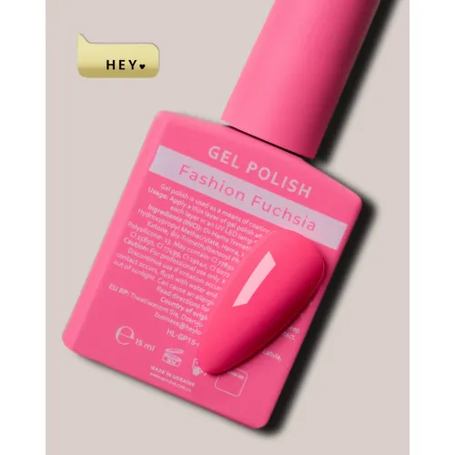 HEYLOVE Gel Polish «Fashion Fuchsia», 15 ml 