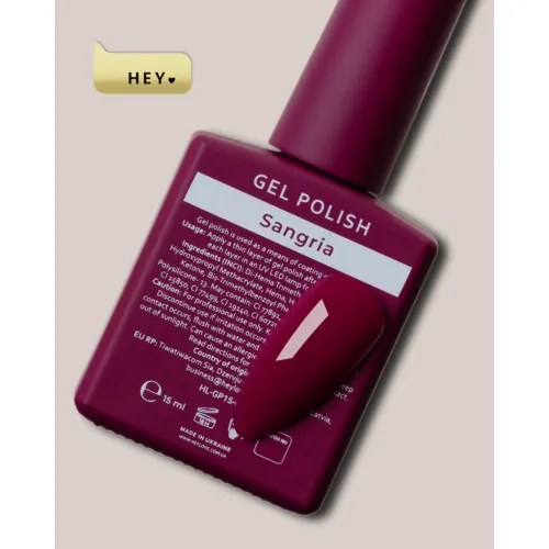 HEYLOVE Gel Polish «Sangria», 15 ml 