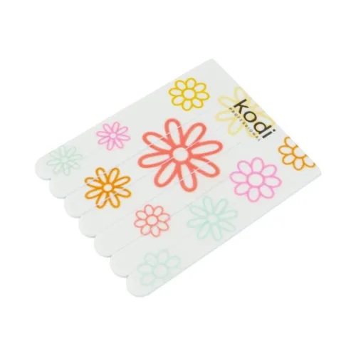 №193 Childrens Nail Files 220/400, 7 pcs. in a Set (Color: White, Size: 57 * 72 * 3 mm)  Kodi Professional