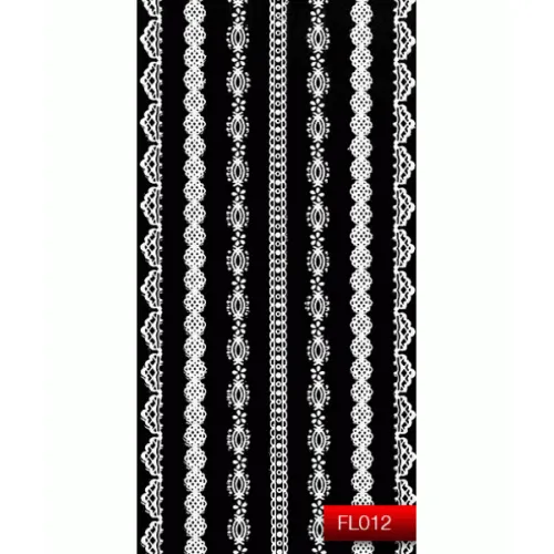  Nail Art Stickers FL012 White Kodi Professional