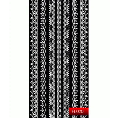  Nail Art Stickers FL020 White  Kodi Professional