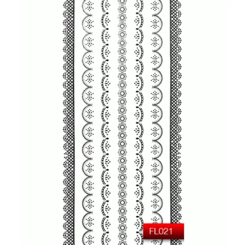  Nail Art Stickers FL021 Black Kodi Professional