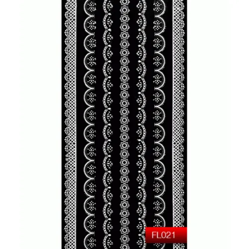  Nail Art Stickers FL021 White Kodi Professional