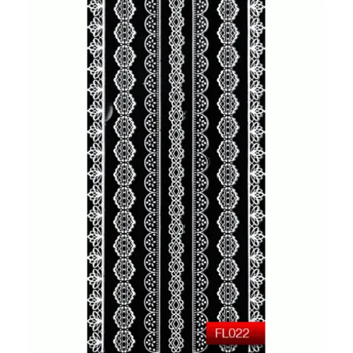  Nail Art Stickers FL022 White Kodi Professional