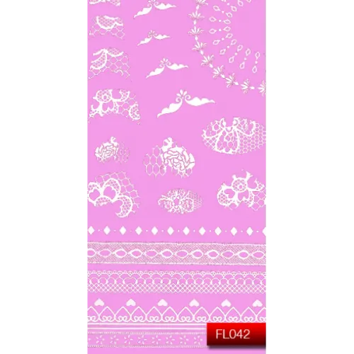  Nail Art Stickers FL042 White Kodi Professional
