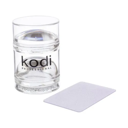 Stepping kit: double-sided stamp with 2 rounded silicone pads and a plastic scraper Kodi Professional